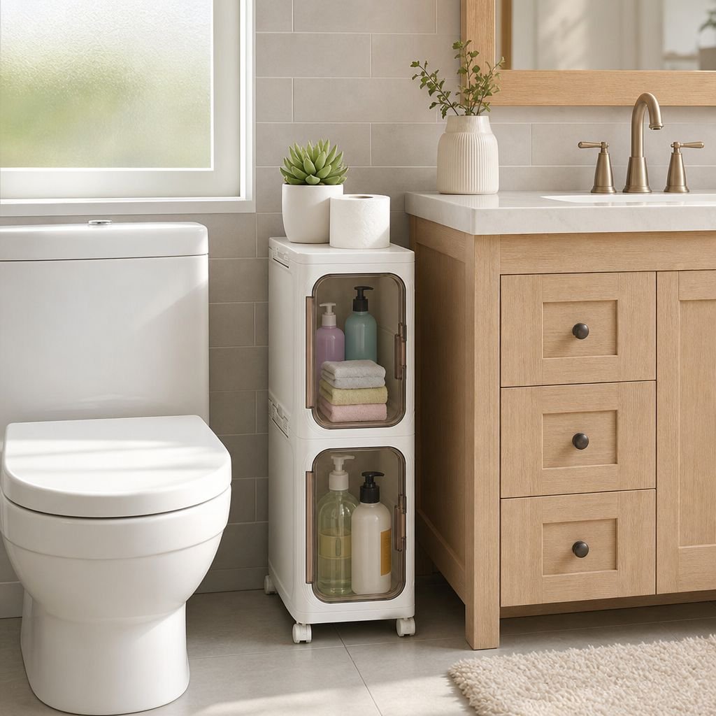 Foldable Storage Cabinet for Home Bathroom