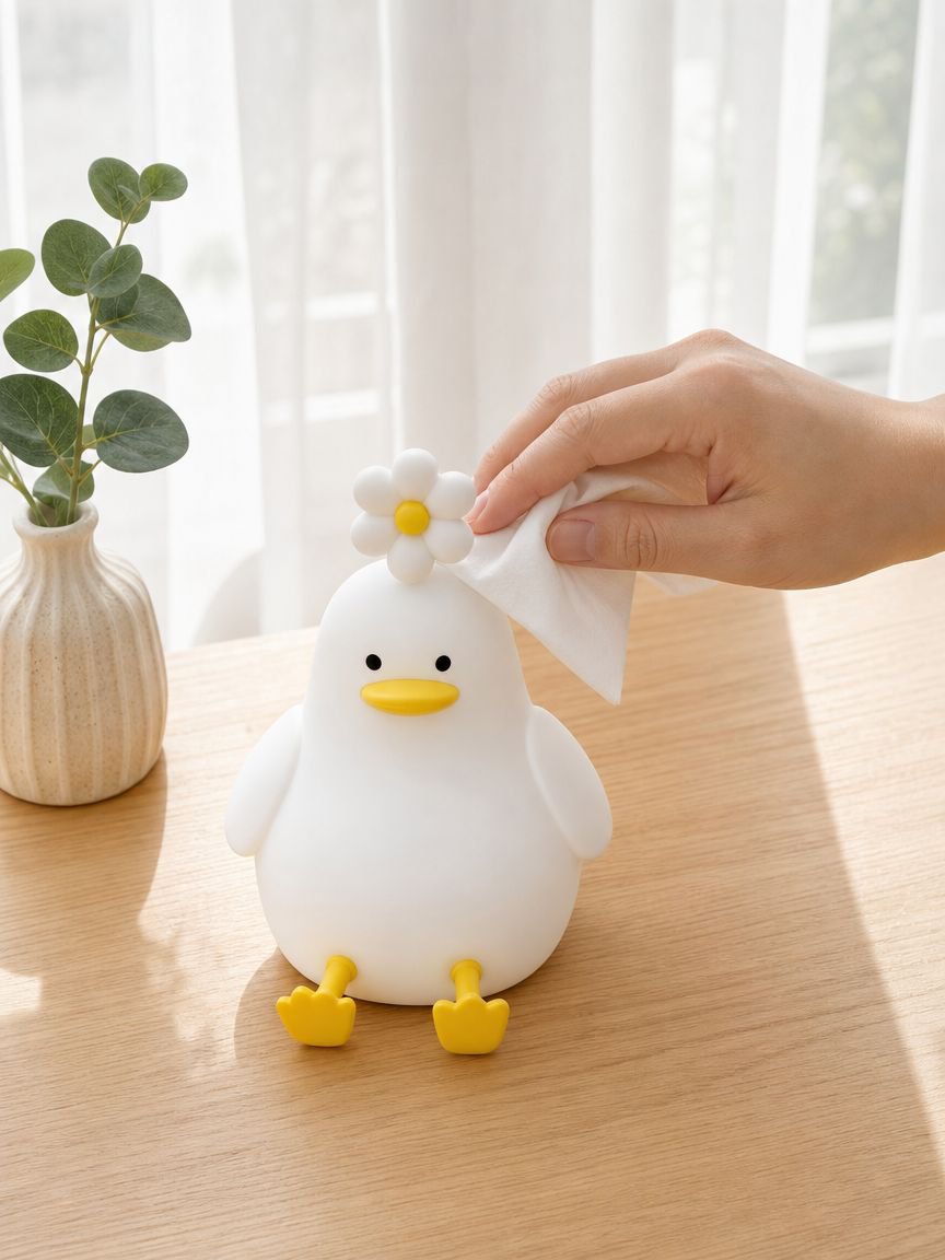Child-safe bedside lamp with soothing illumination