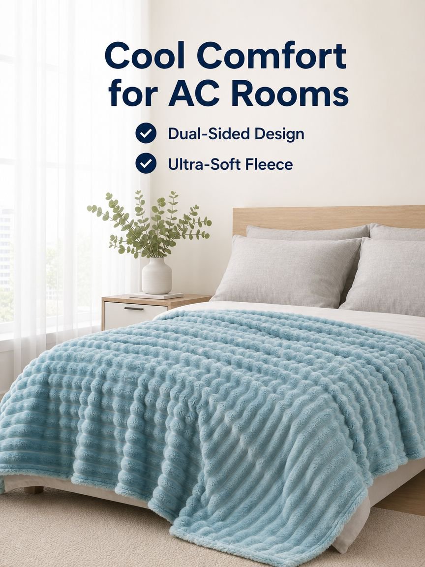 Cooling Soft Rabbit Fleece Summer Blanket