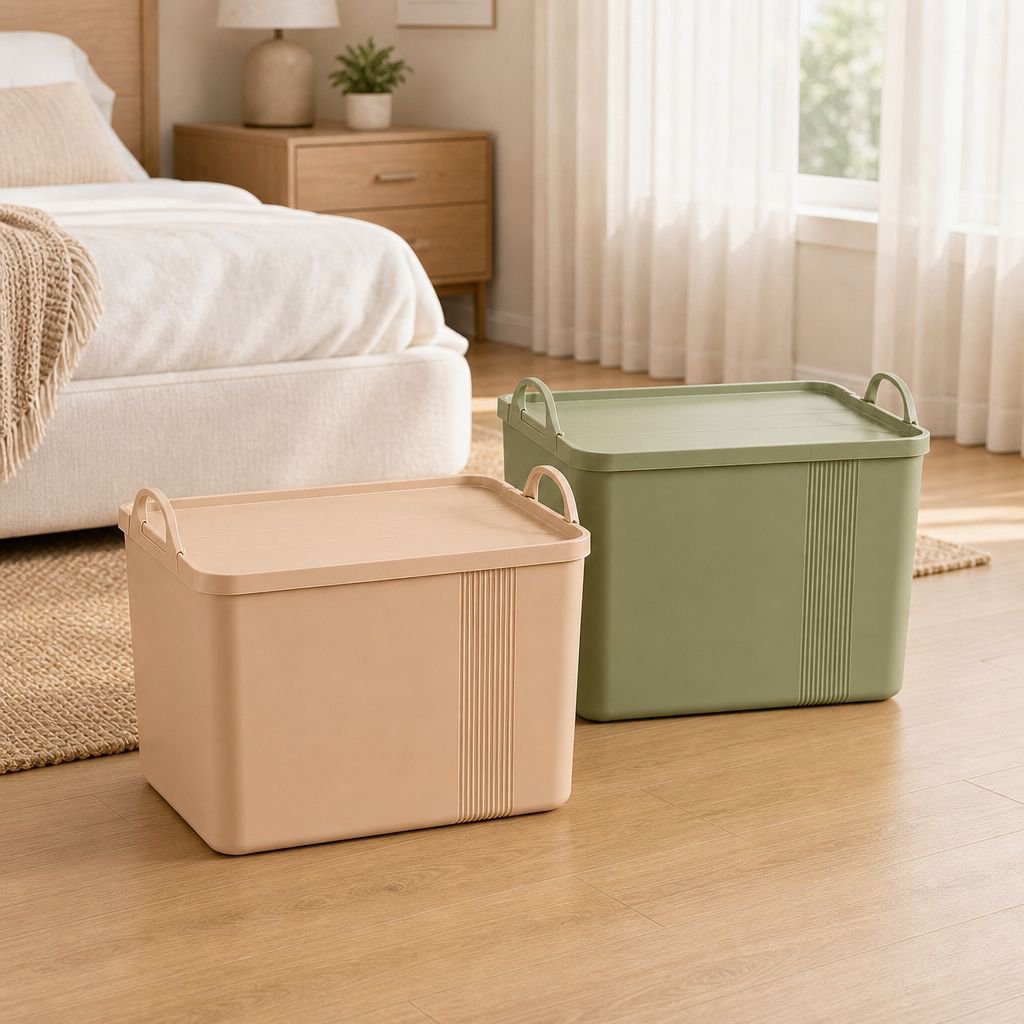 Portable PP Storage Box with Lid for Home Use