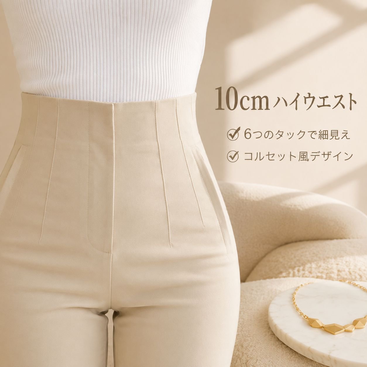 能スリムレディースパンツ 美脚テーパードパンツ