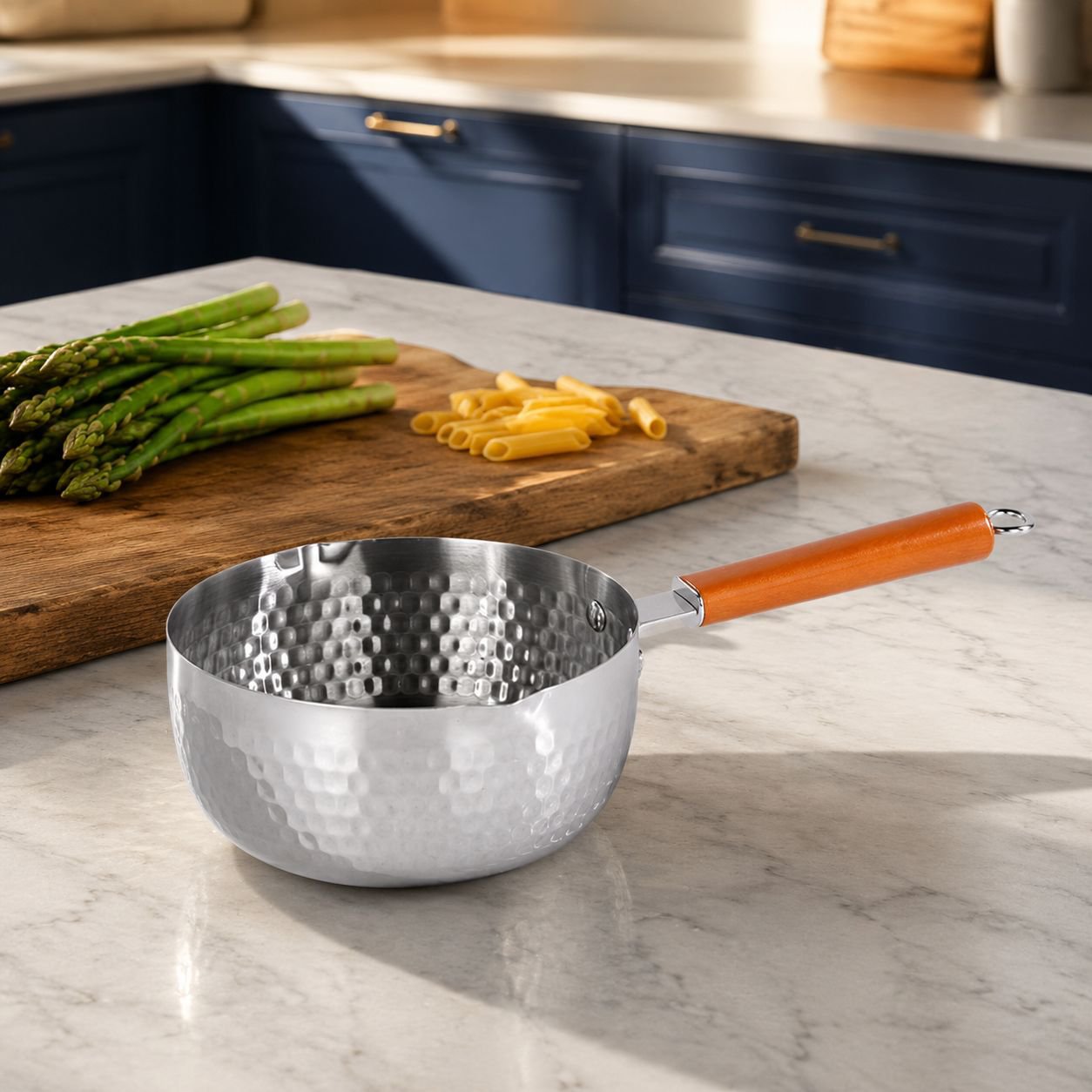 Multi-Piece Heavy Hammer Pattern Durable Uncoated Pot Set