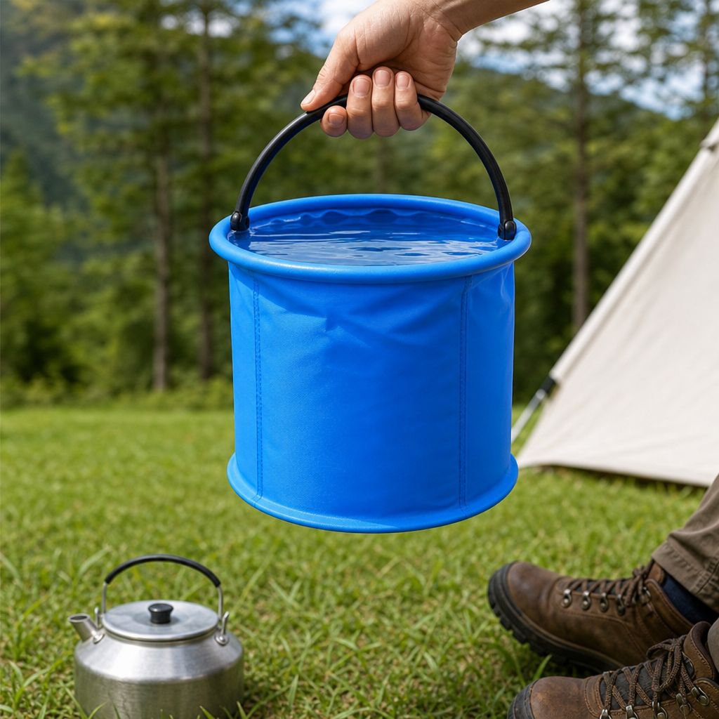 Outdoor Durable Waterproof Foldable Water Bucket for Camping and Fishing