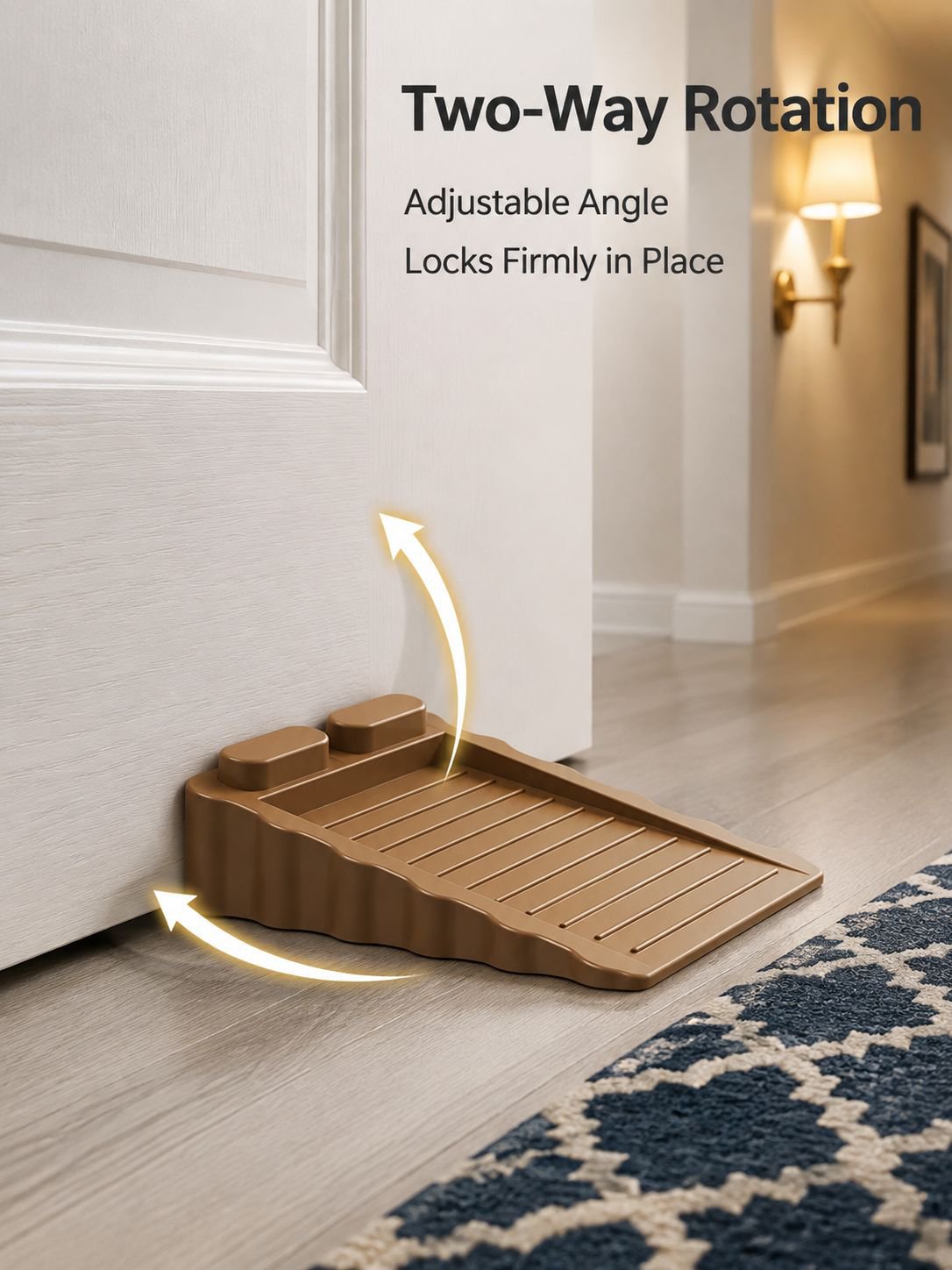 No-Installation Removable Door Lock, Two-Way Rotation, Anti-Slip & Windproof Design