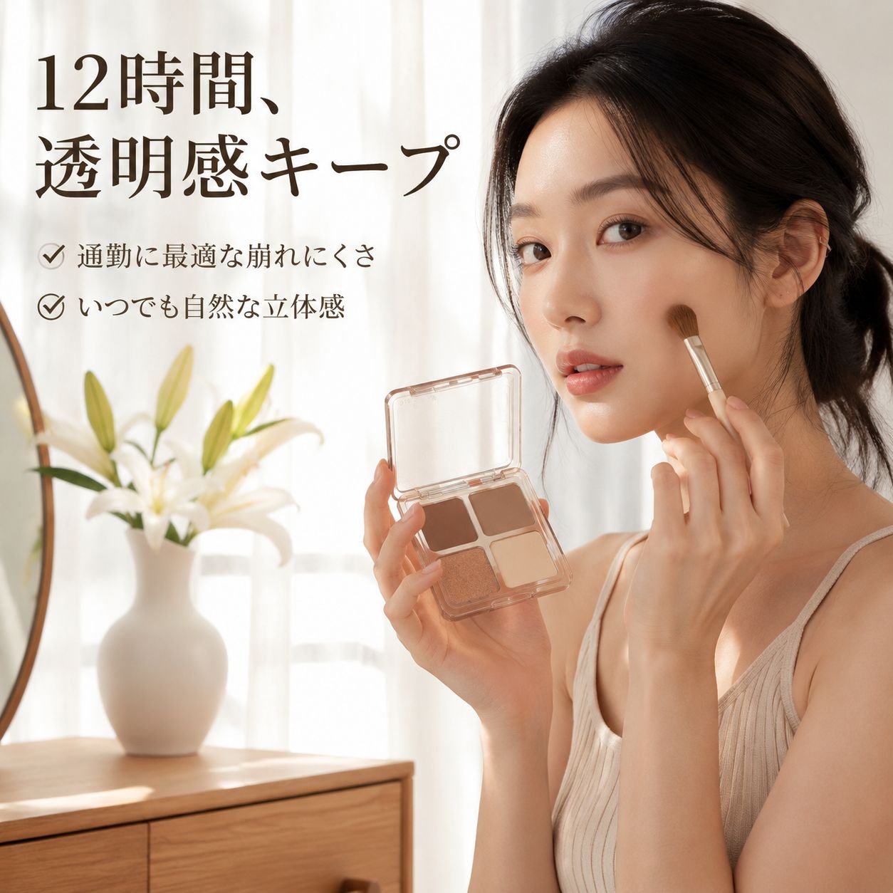 ハイライトとコントゥアリングが一体になった、4色入りコントゥアリングパレット。