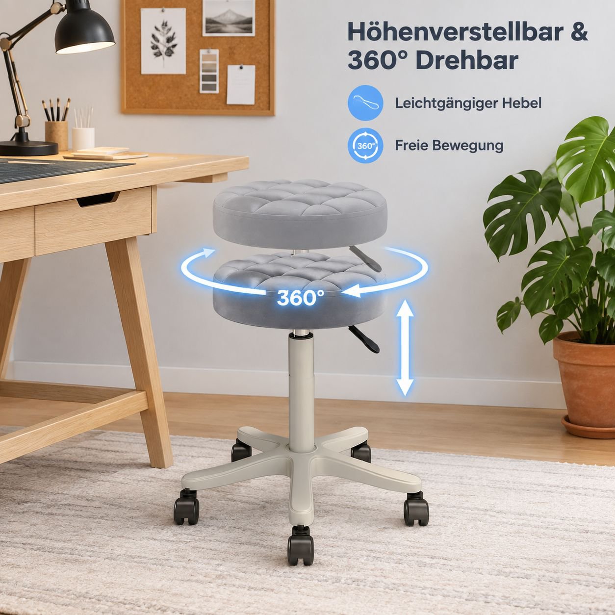 Multifunktionaler Dreh- und Höhenverstellbarer Hocker