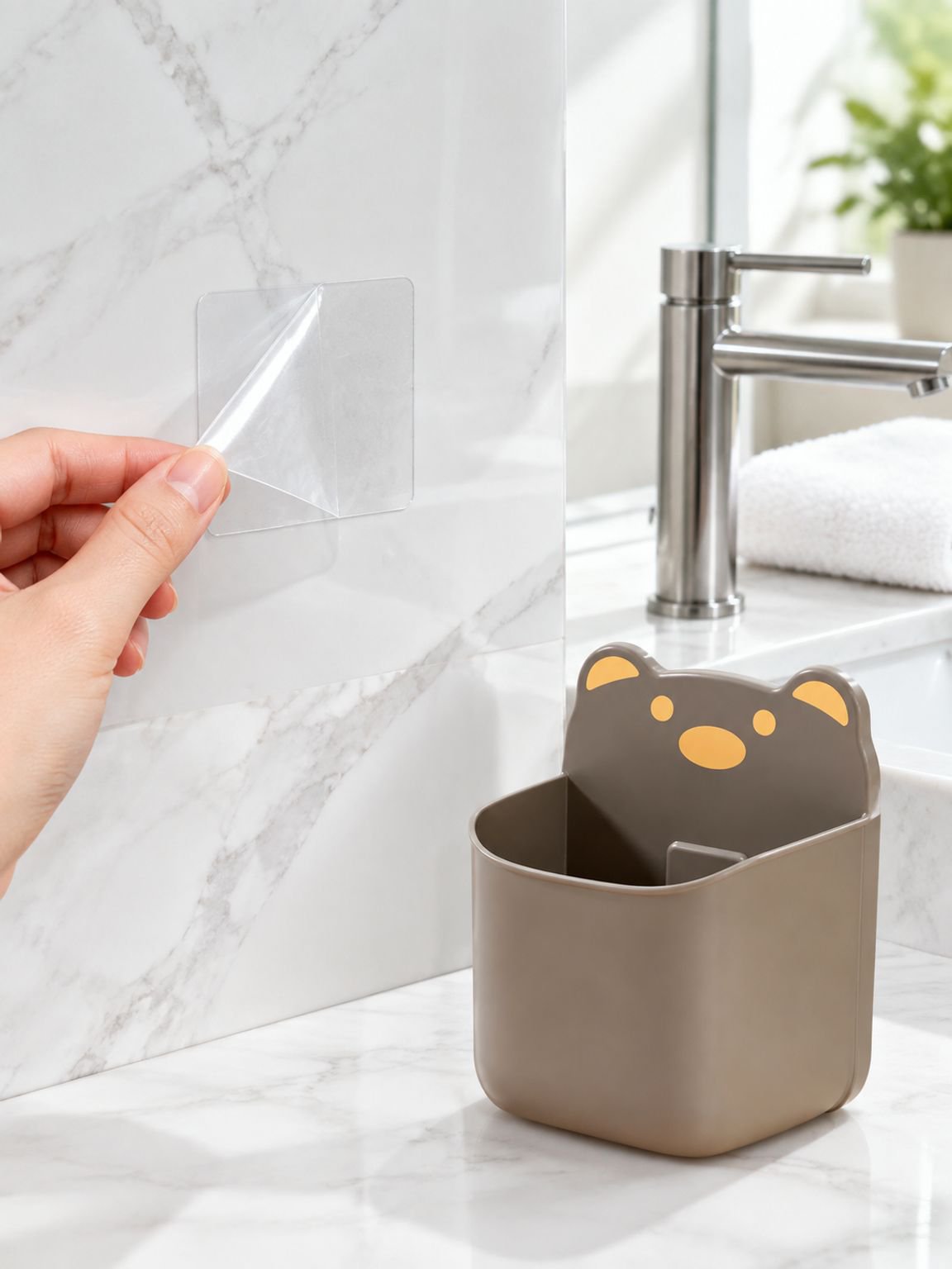 Organizador de pared creativo con diseño de oso para cuarto de niños