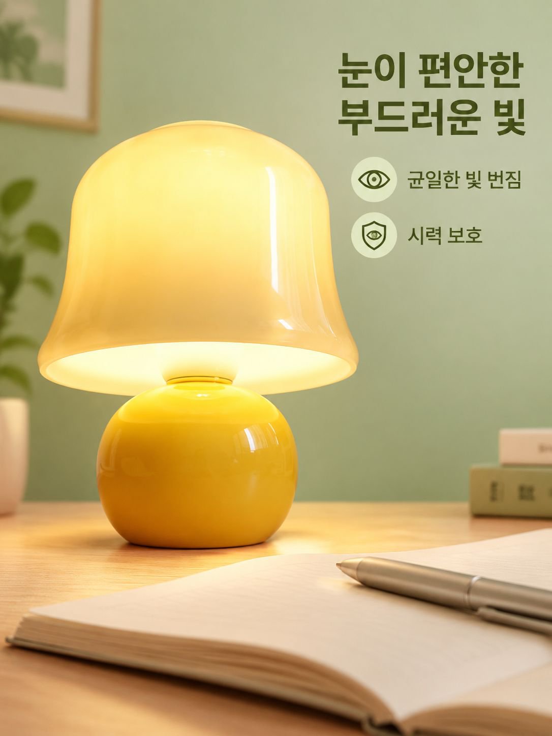 독창적인 버섯 모양의 티나에저 침실 테이블 램프