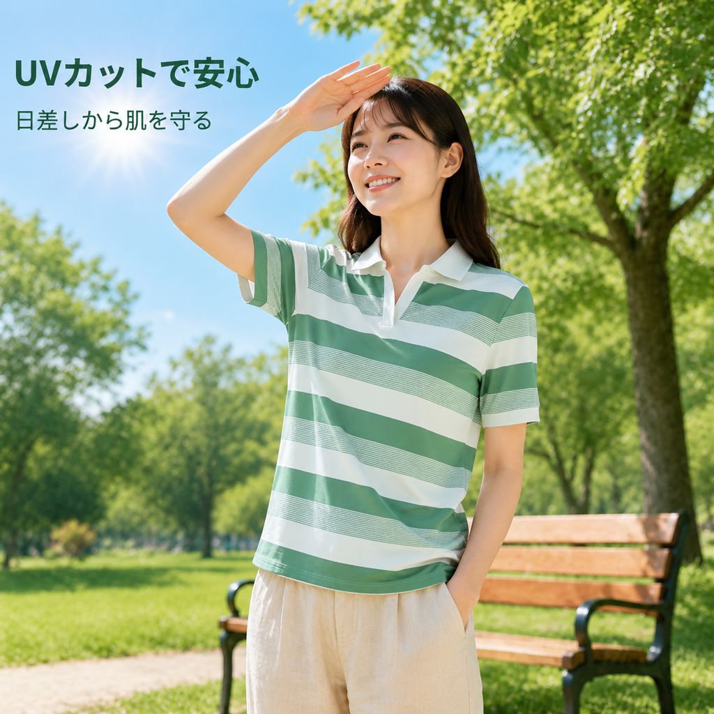 女性用夏アイスシルク通気半袖Tシャツ