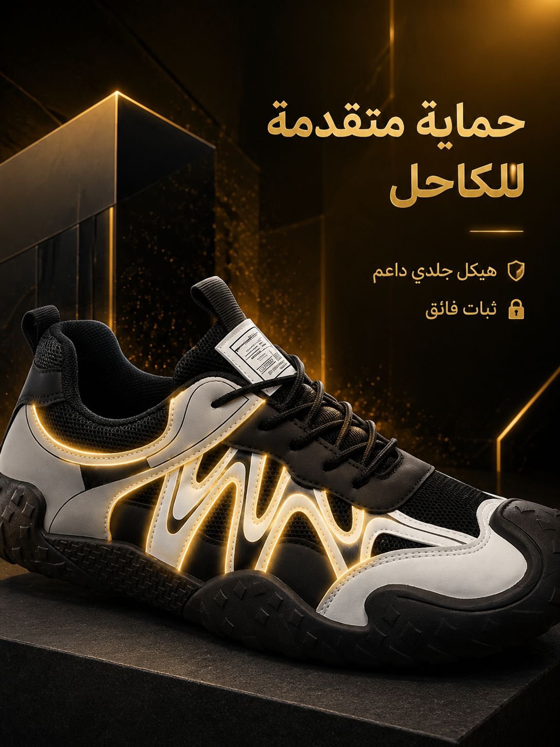 حذاء طبي باحتضان كامل للقدم، نعل مقاوم للانهيار يتحمل حتى 120 كجم بثبات تام