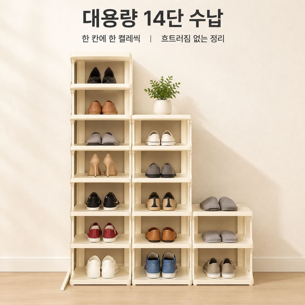 가정용 현관 다단 간이 신발정리대 공간절약 원룸 미니 신발 수납장