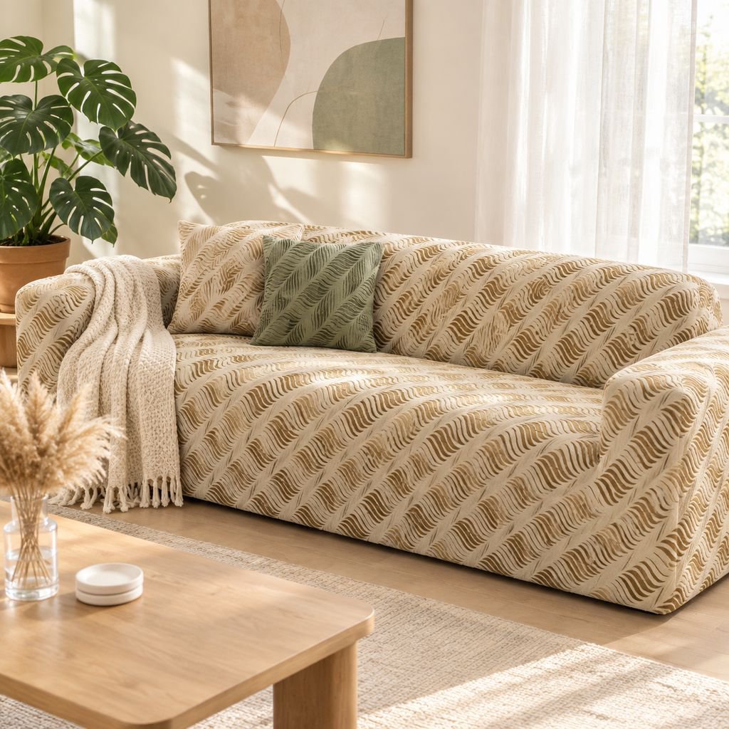 Golden Pattern Sofa Cover
