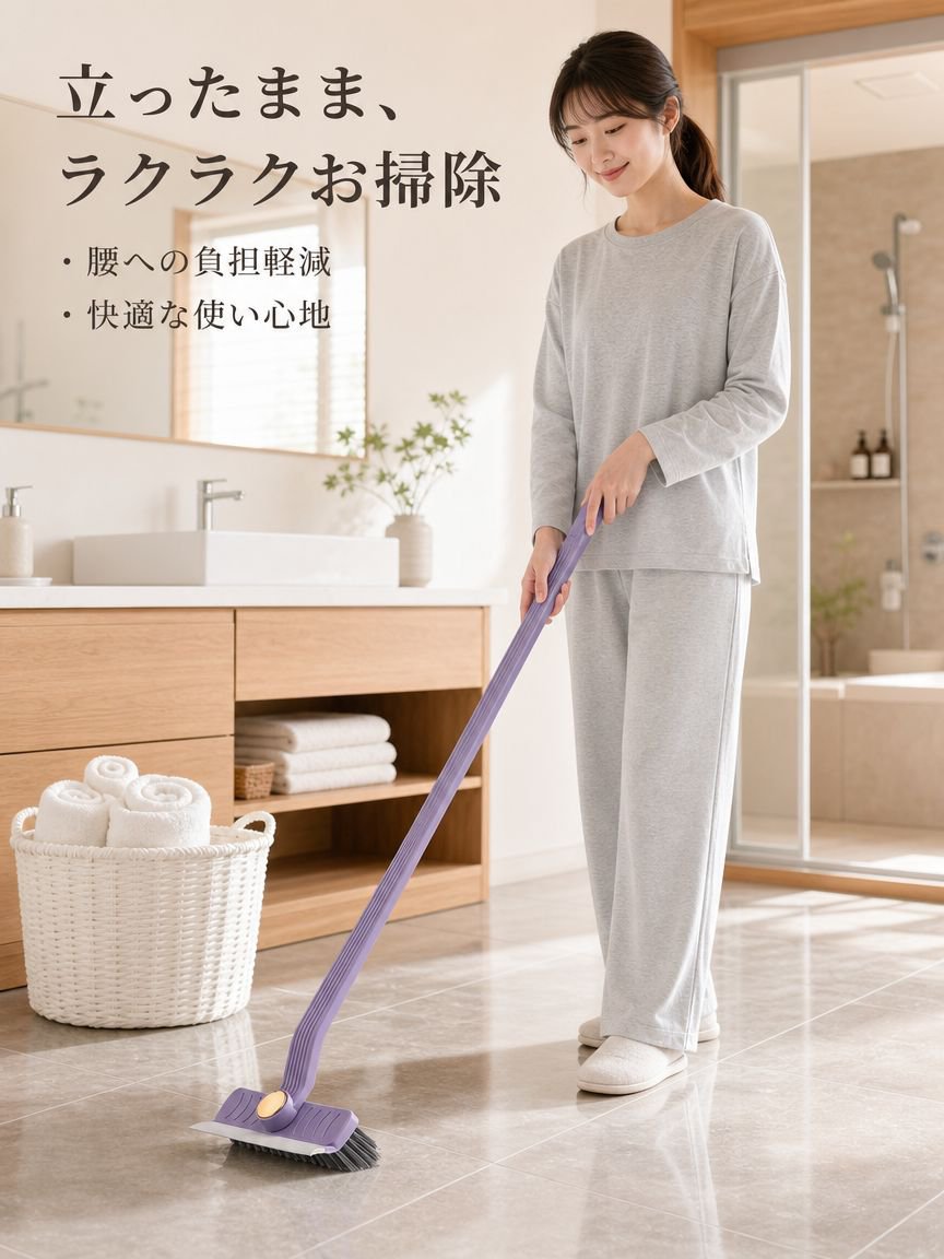回転式スクイージー多機能ブラシ
