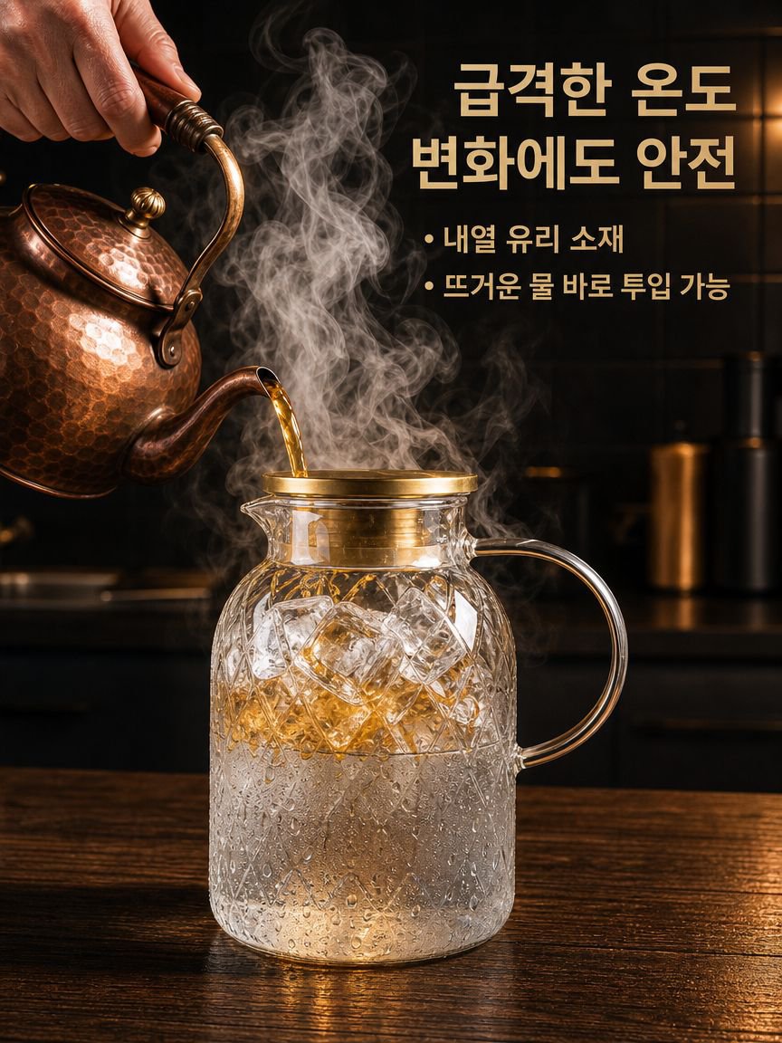 가정용 내열 고붕규산 유리 냉수 주전자