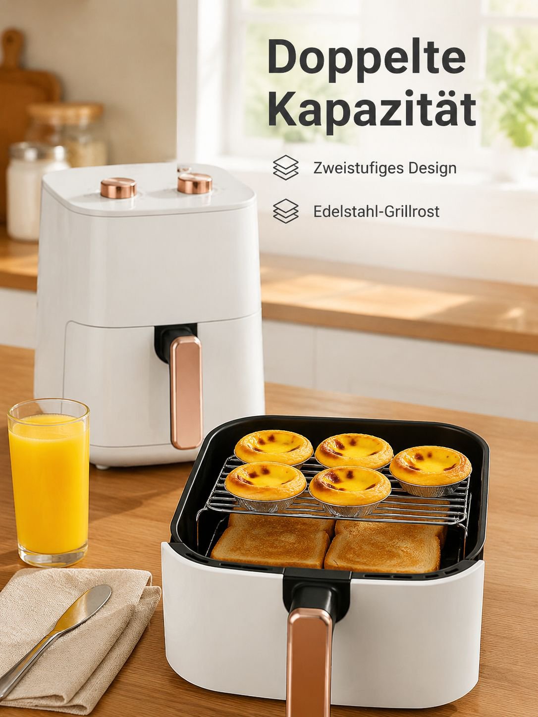 Große elektrische Fritteuse mit Mehrfachfunktion