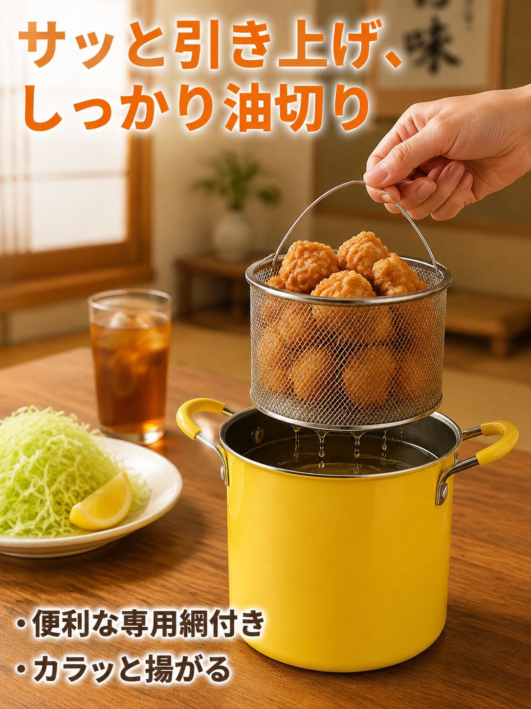 大容量の無煙天ぷら鍋