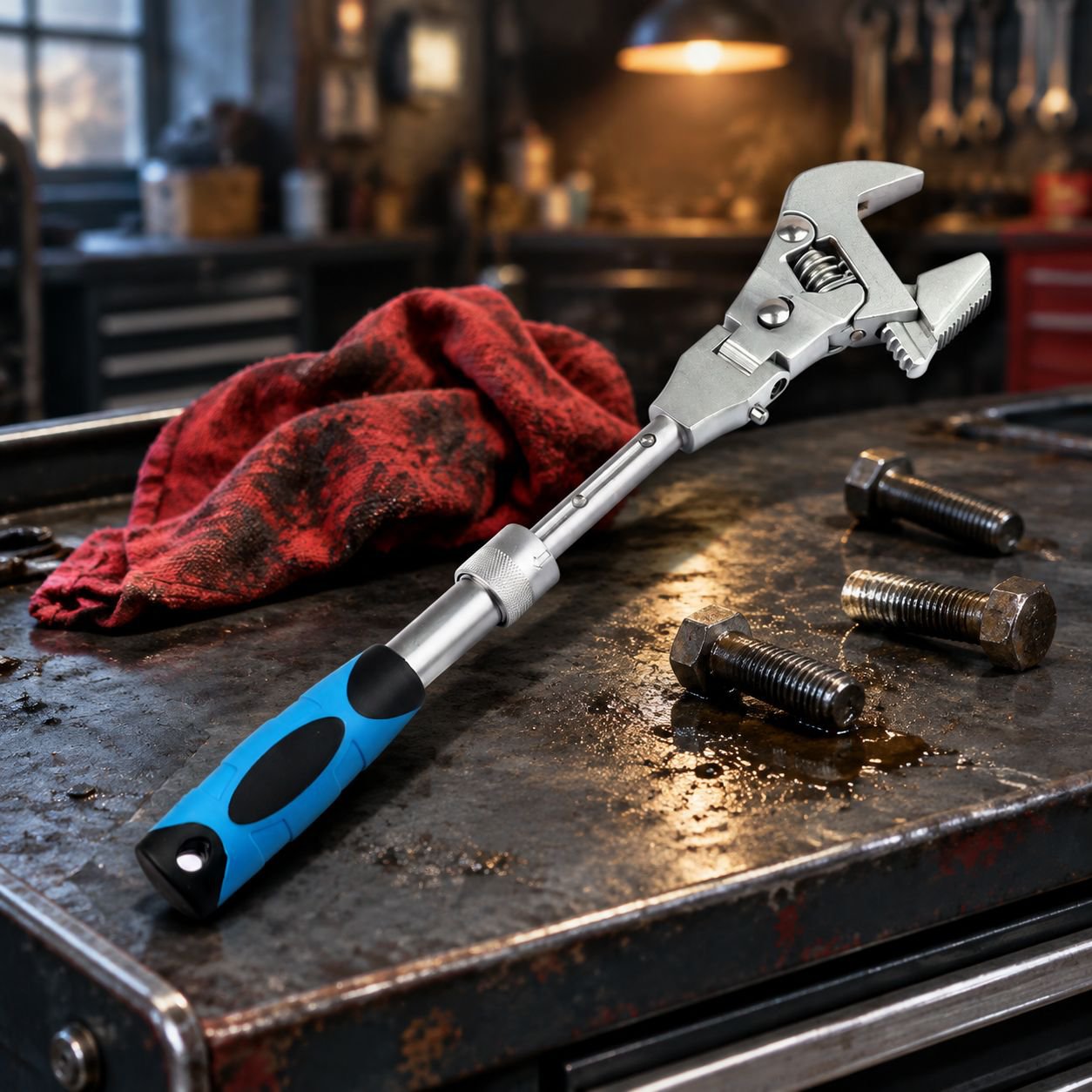 Adjustable Torque Ratchet Handle Wrench close-up view