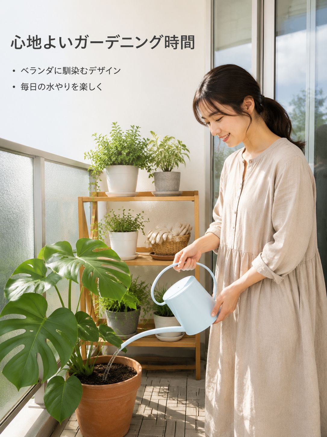大容量園芸じょうろ ロングノズル 家庭用散水ポット