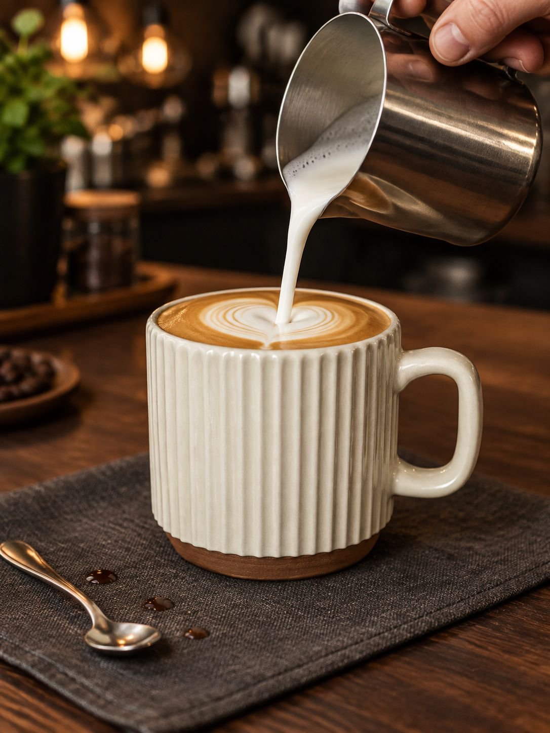 Taza apilable de cerámica para café o té