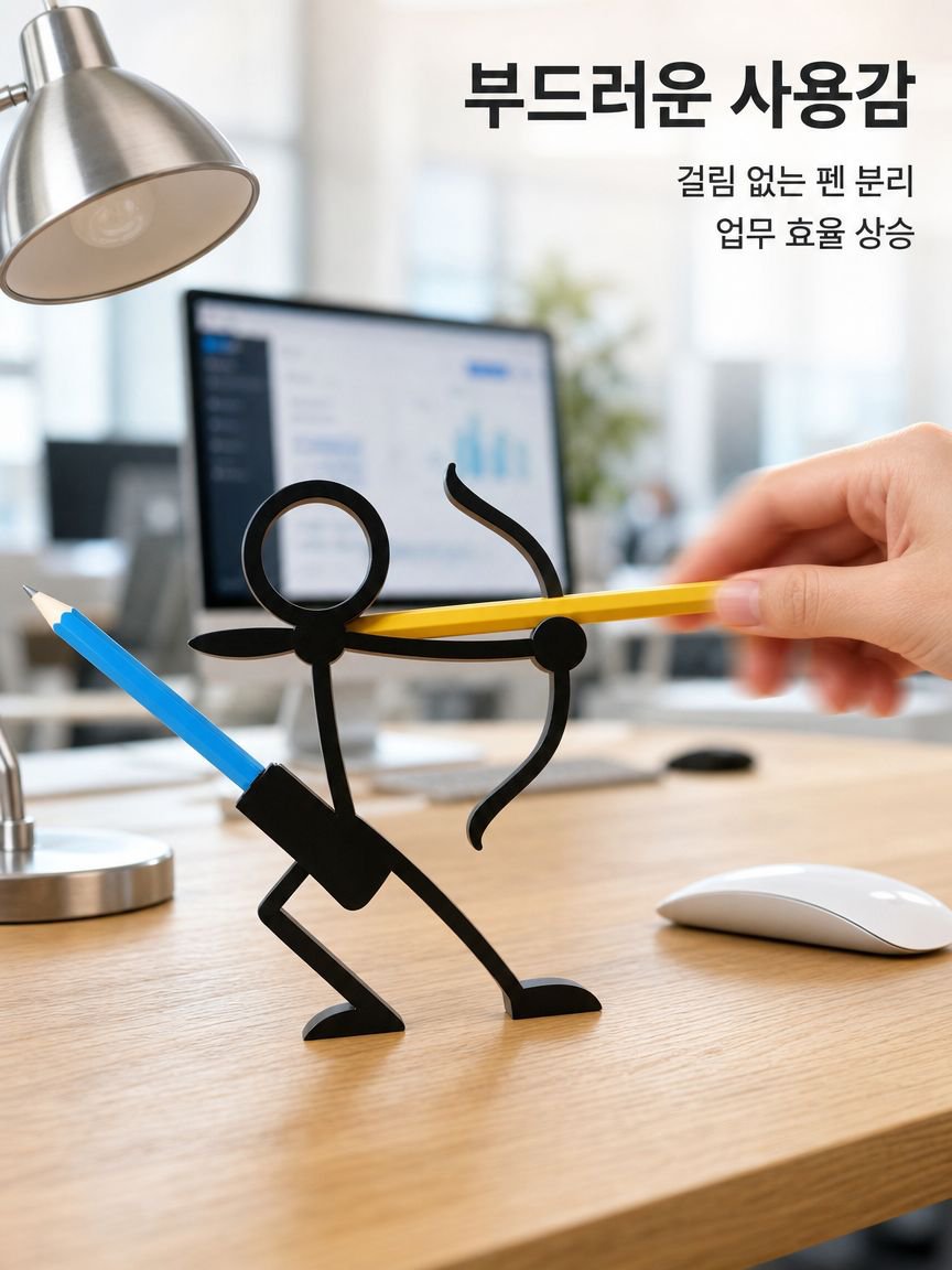 성냥개비 전사 펜꽂이