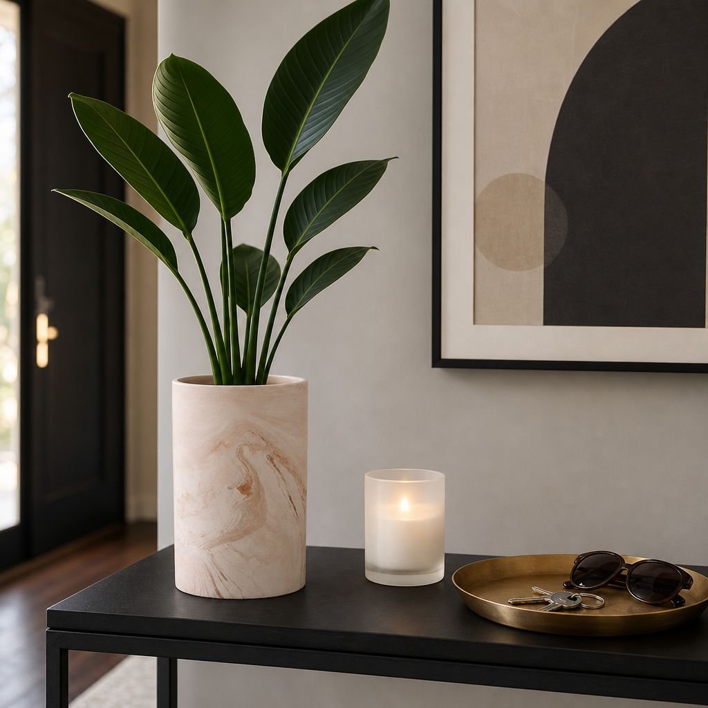 Modern interior with German luxury ceramic flower pot
