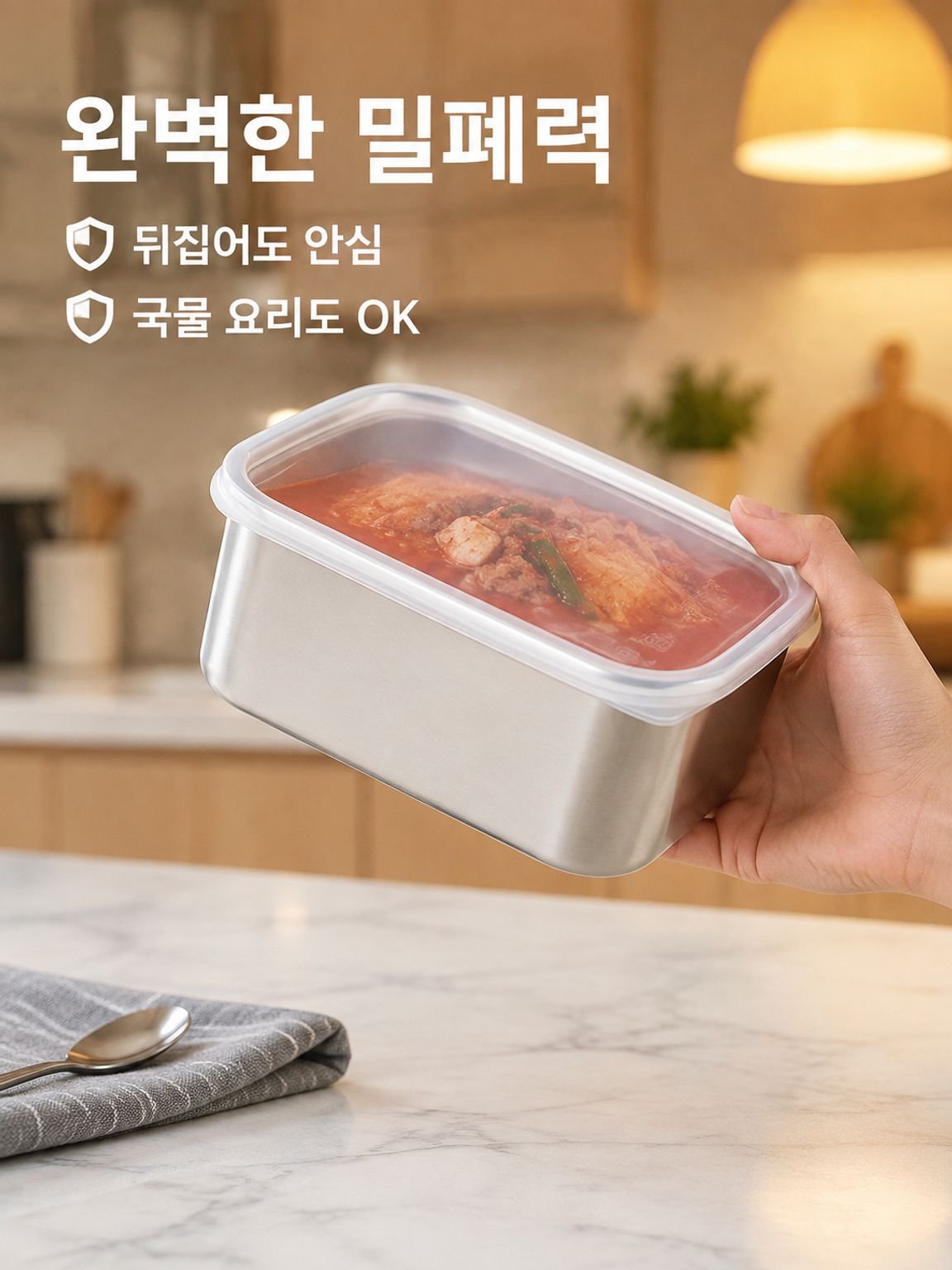 스테인리스 스틸 밀폐 식품 보관 용기