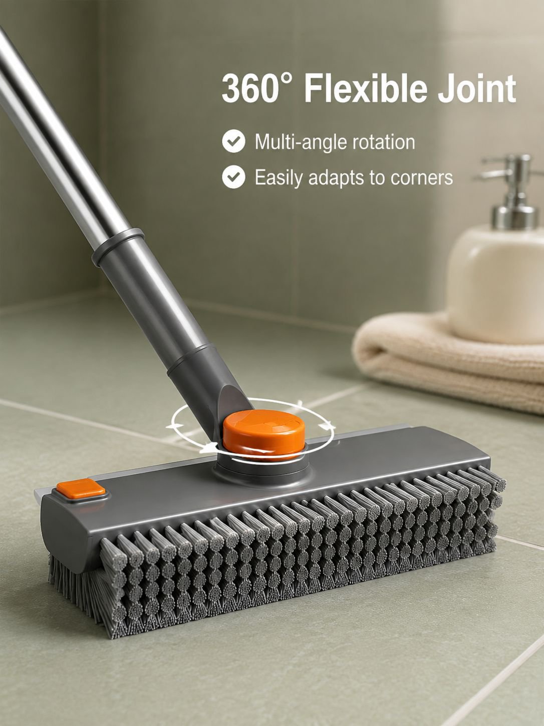 Heavy-duty bristle brush for tile grout and corners