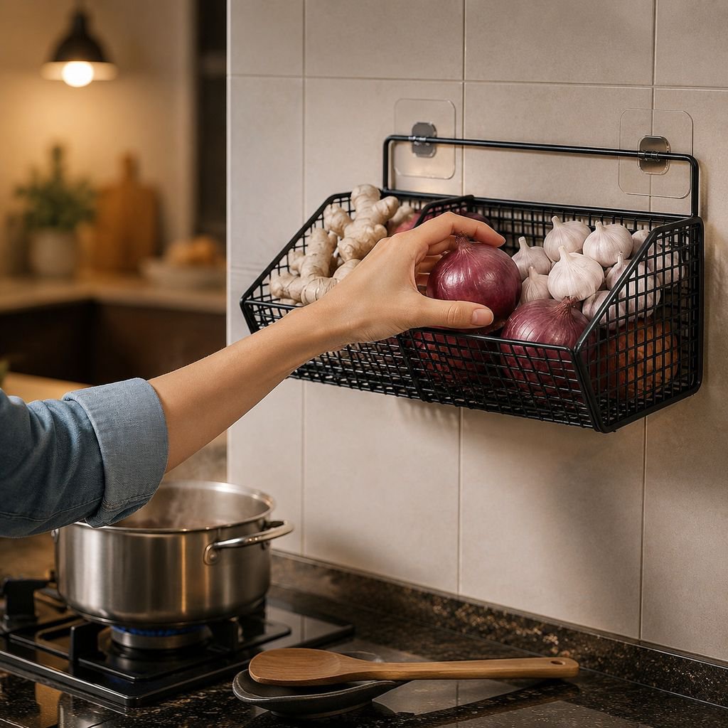 JMY-Estante de almacenamiento para cocina sin clavos