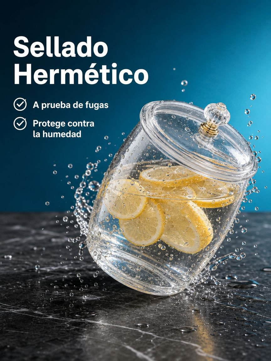 Tarro sellado de PET transparente para conservación de alimentos