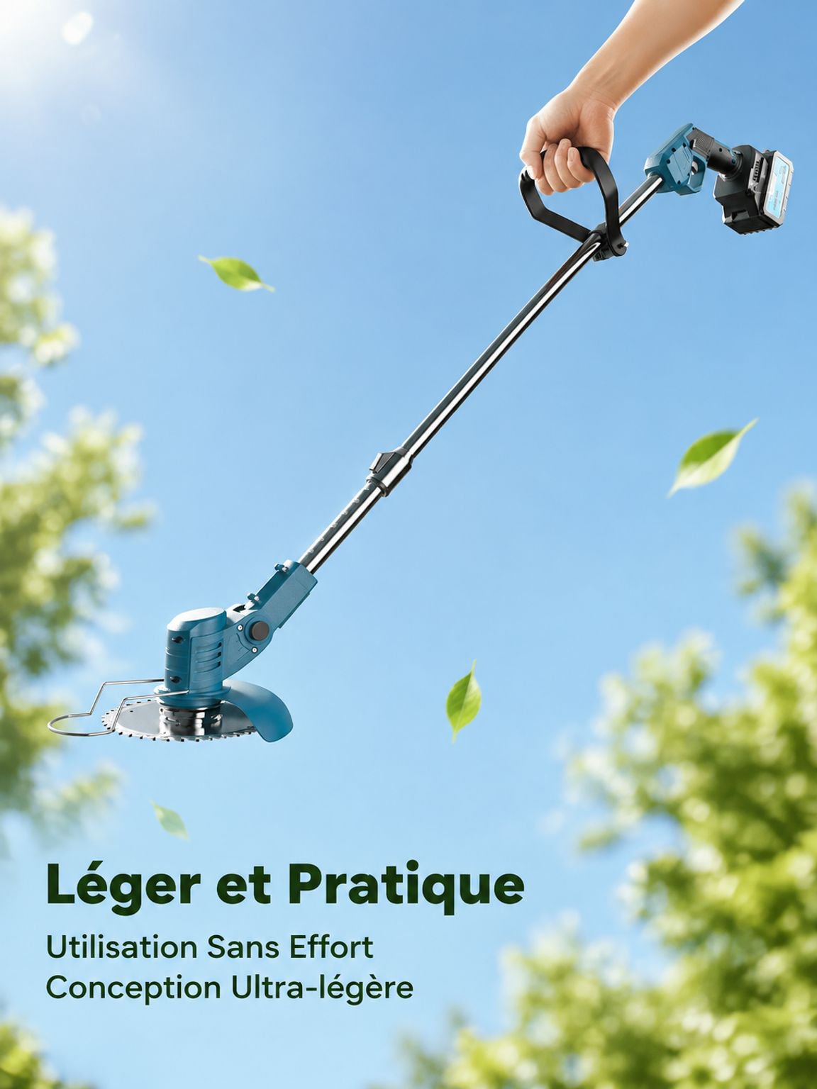 Tondeuse à gazon sans fil portable pour usage domestique