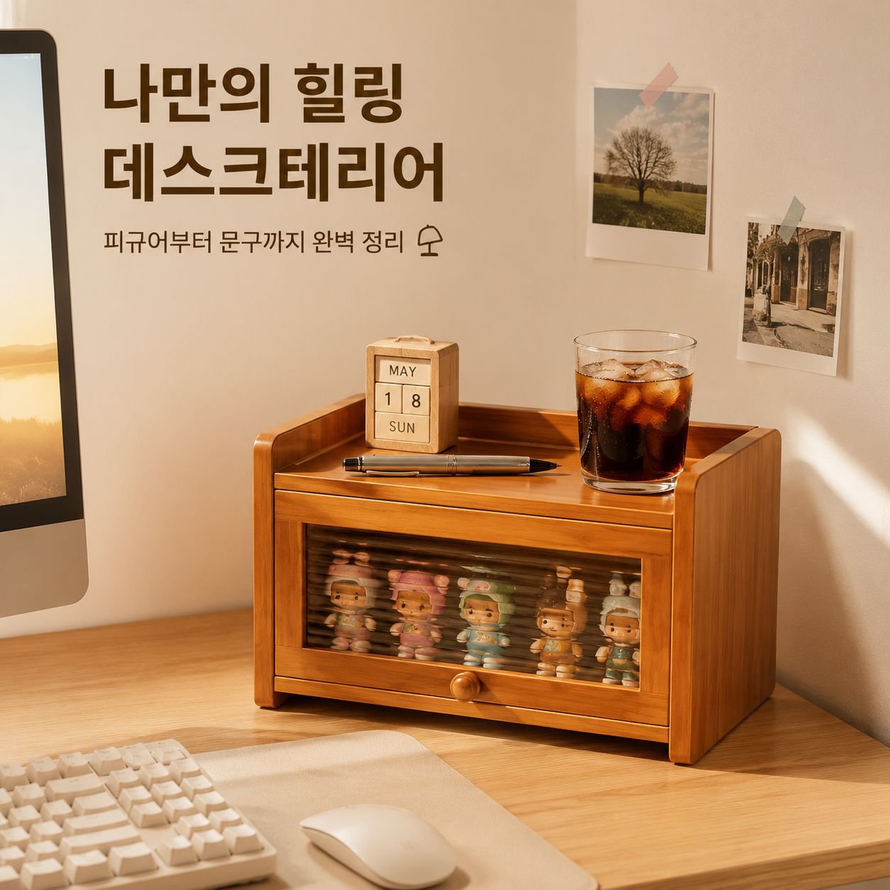 테이블 컵홀더 수납 선반 정리대