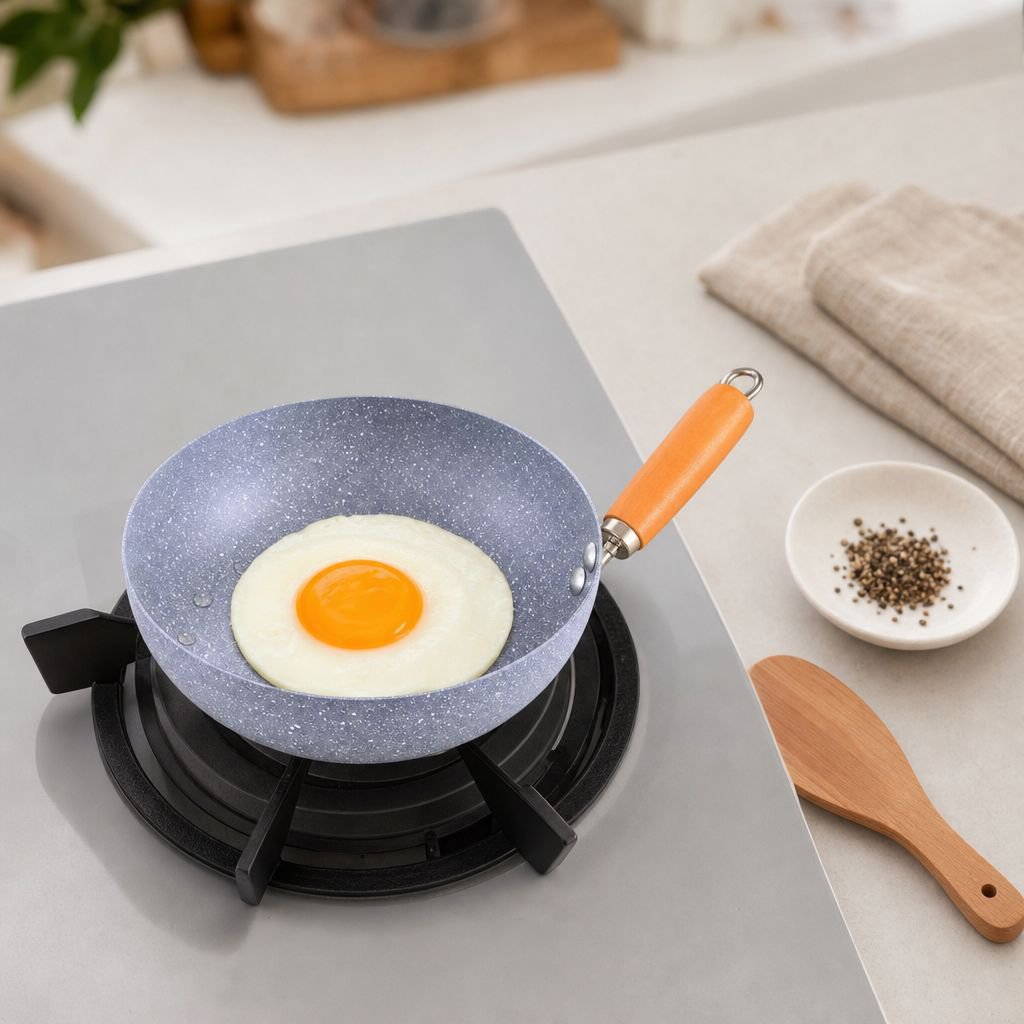 Mini Non-stick Frying Pan, Household Marble Pattern Egg Pan