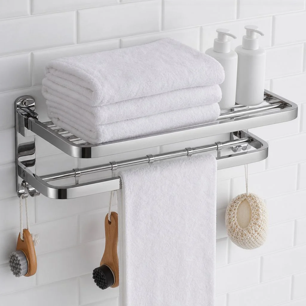 Estante para toallas de baño de acero inoxidable