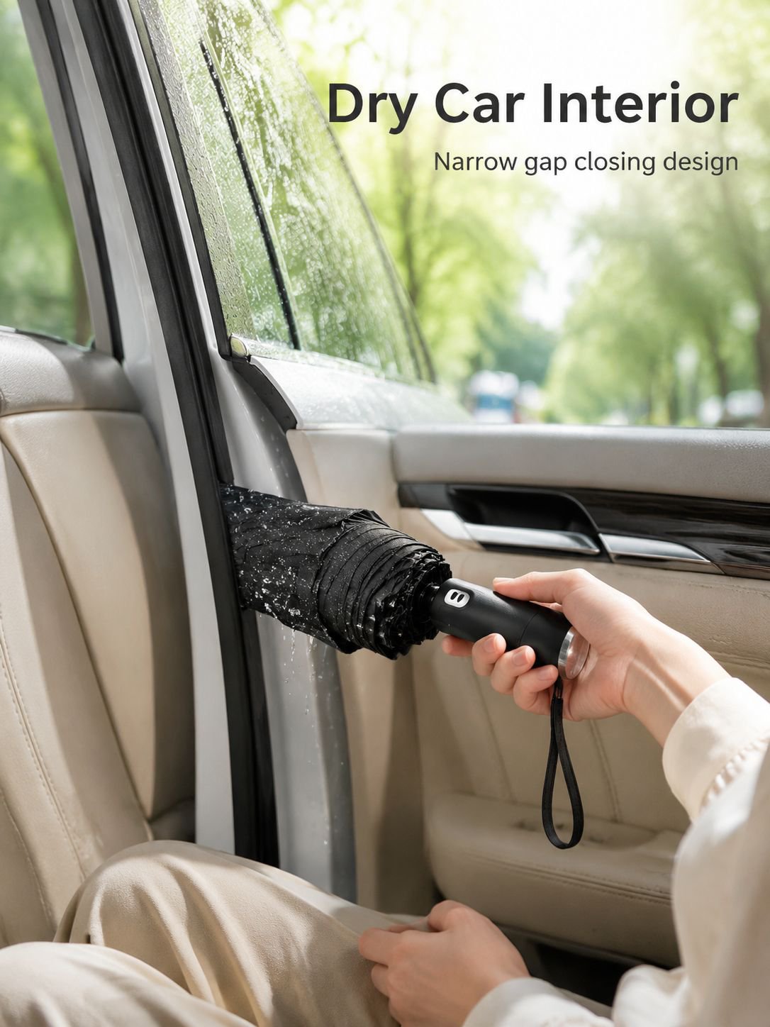 Black UV protection umbrella for sunny weather