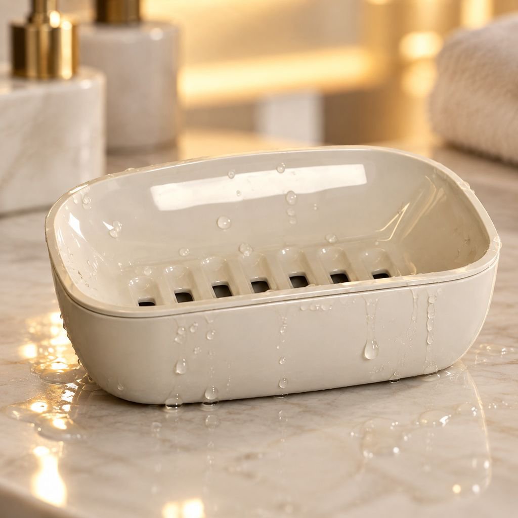 Sleek and modern soap dish designed for bathrooms