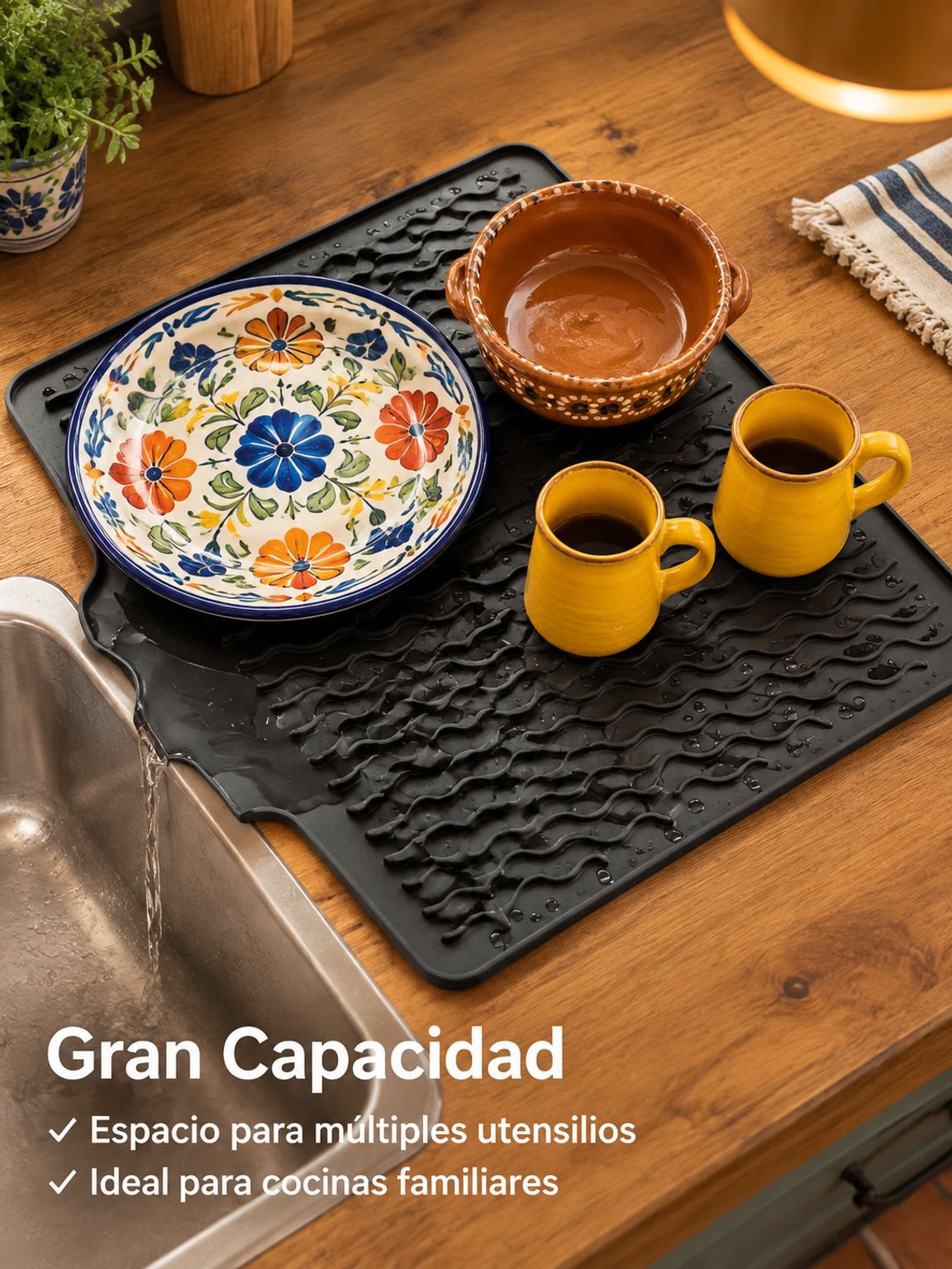 Alfombrilla de silicona para el desagüe del fregadero de la cocina