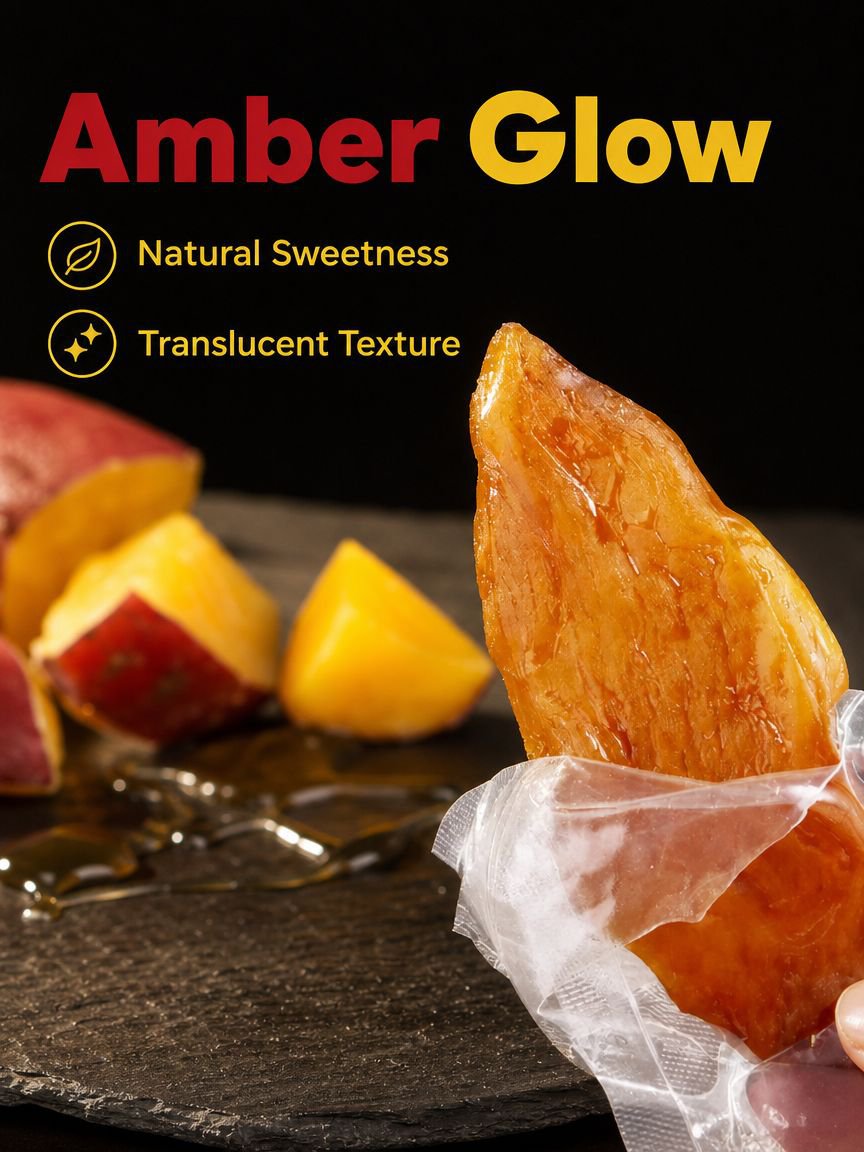 Sugar-Free Steamed Sweet Potato Snacks in eco-friendly packaging