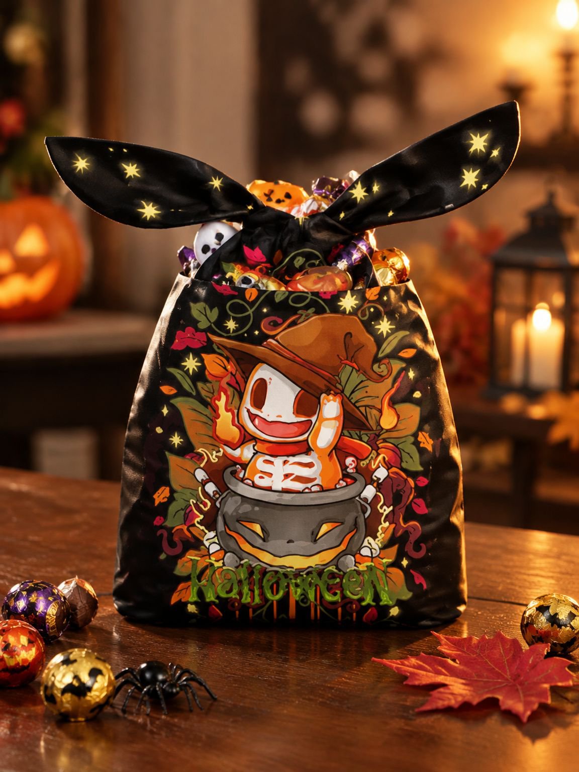 Halloween Geschenktüte mit lustigem Kürbis und Geister Design
