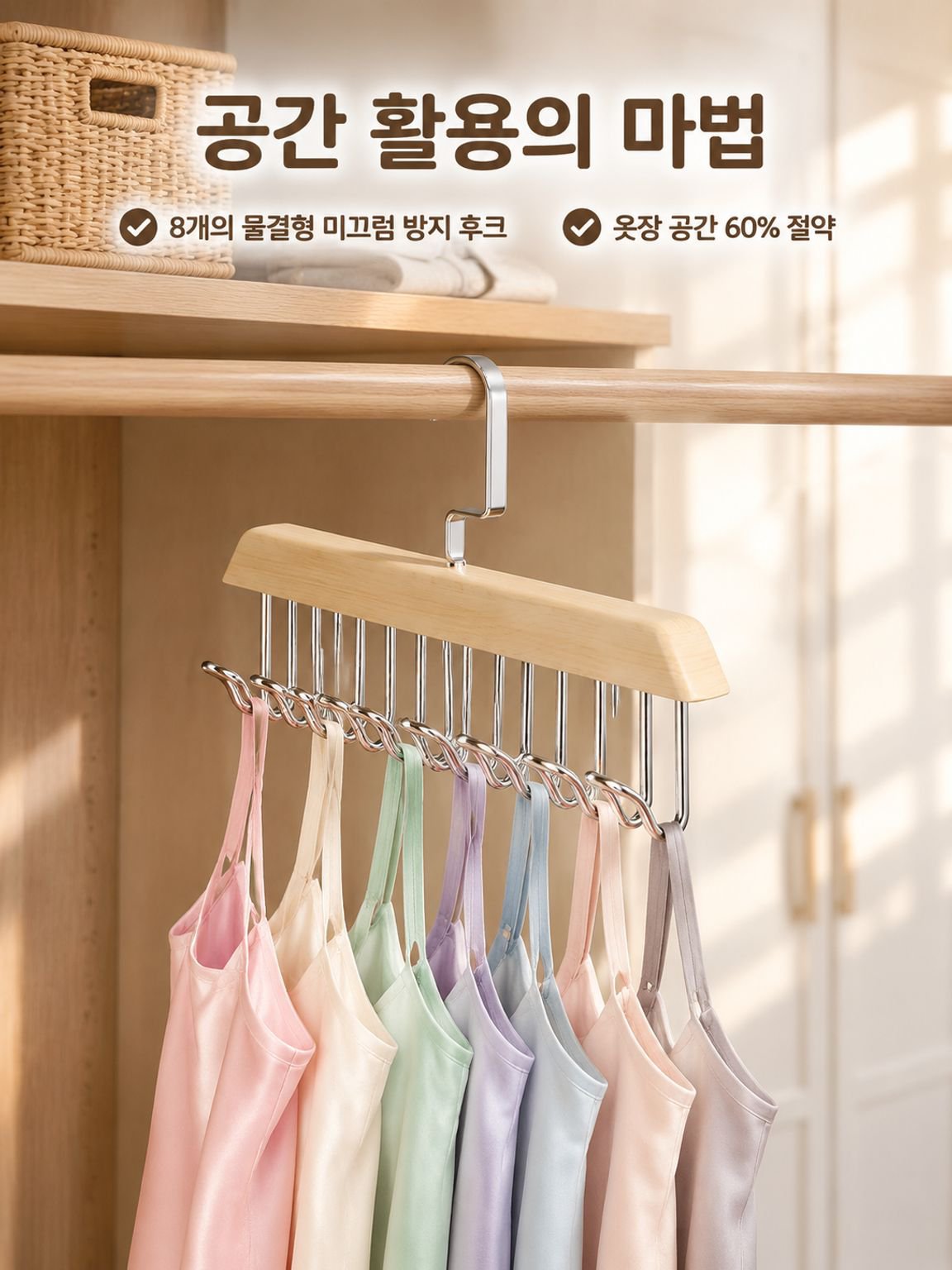 원목 8후크 옷걸이 