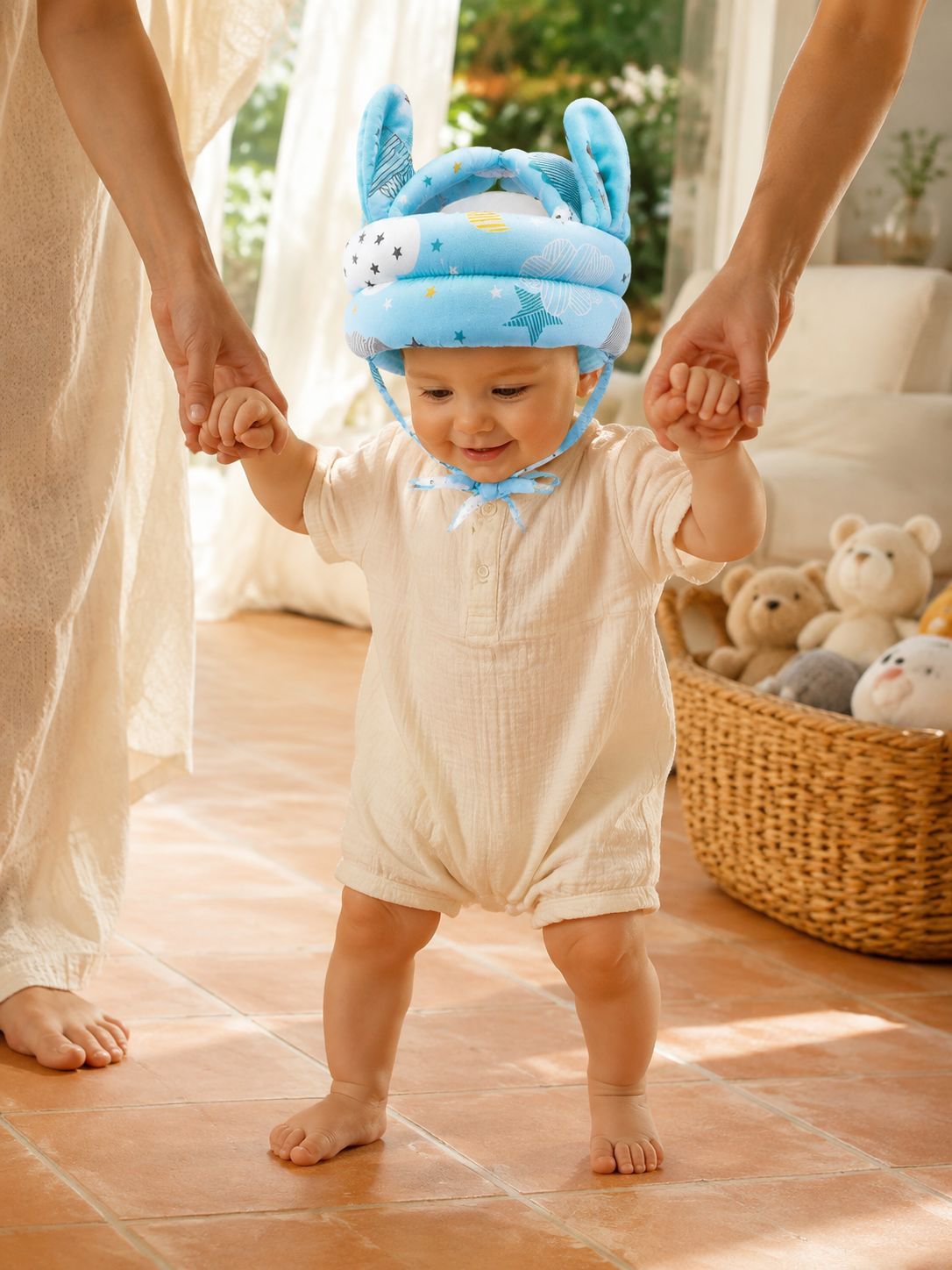 Gorro protector de cabeza para bebé casco anticaídas con cojín para aprender a caminar