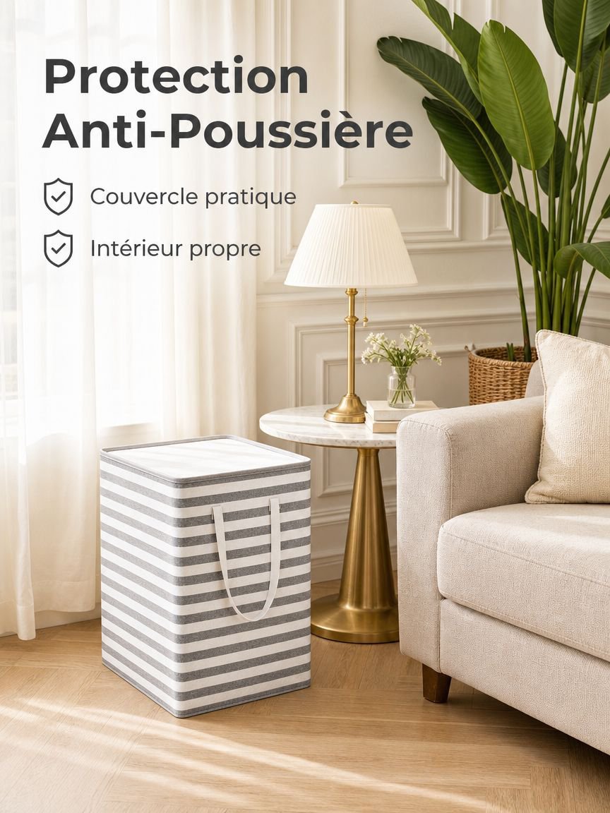 Seau de rangement pour jouets avec couvercle panier d’organisation