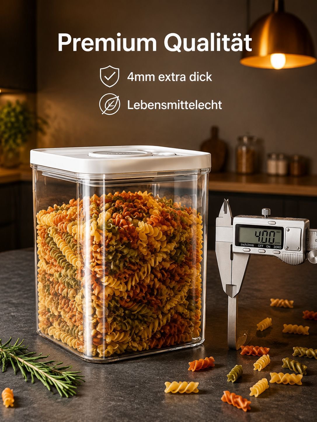 Transparente Getreide-Aufbewahrungsbox mit Druckverschluss und Vakuumversiegelung
