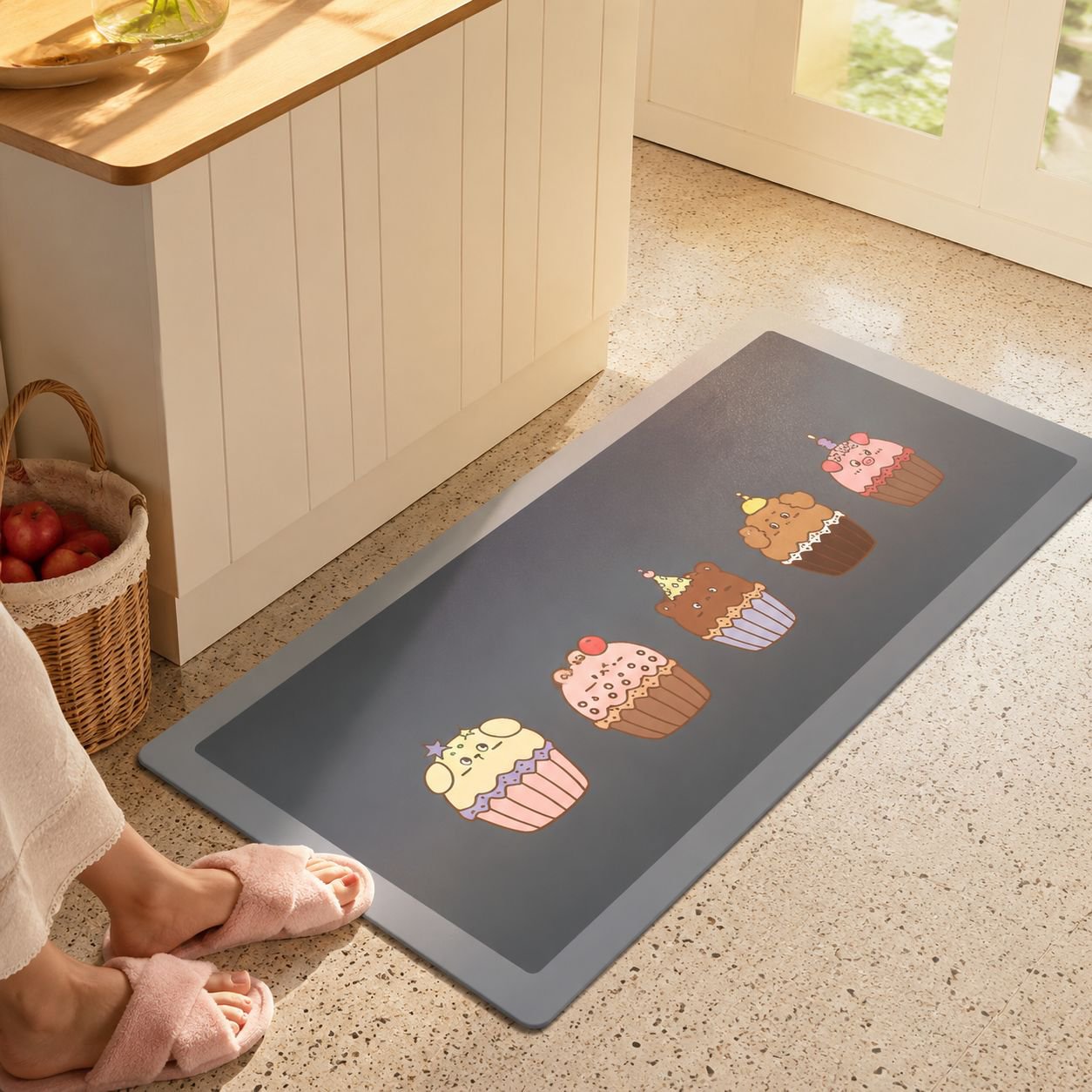 Oil and Stain Resistant Diatomaceous Earth Kitchen Rug