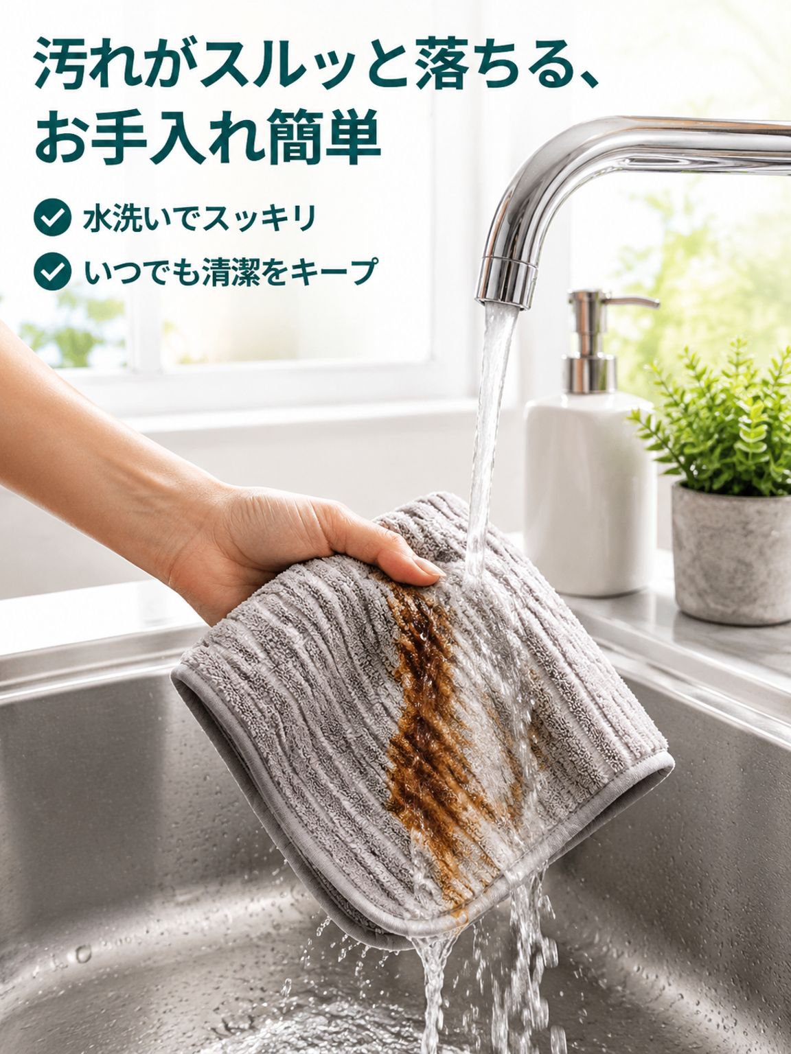 吸水性が高く、糸くずが出ず、お手入れが簡単なクリーニングタオル、ふきん、糸くずの出ないふきん