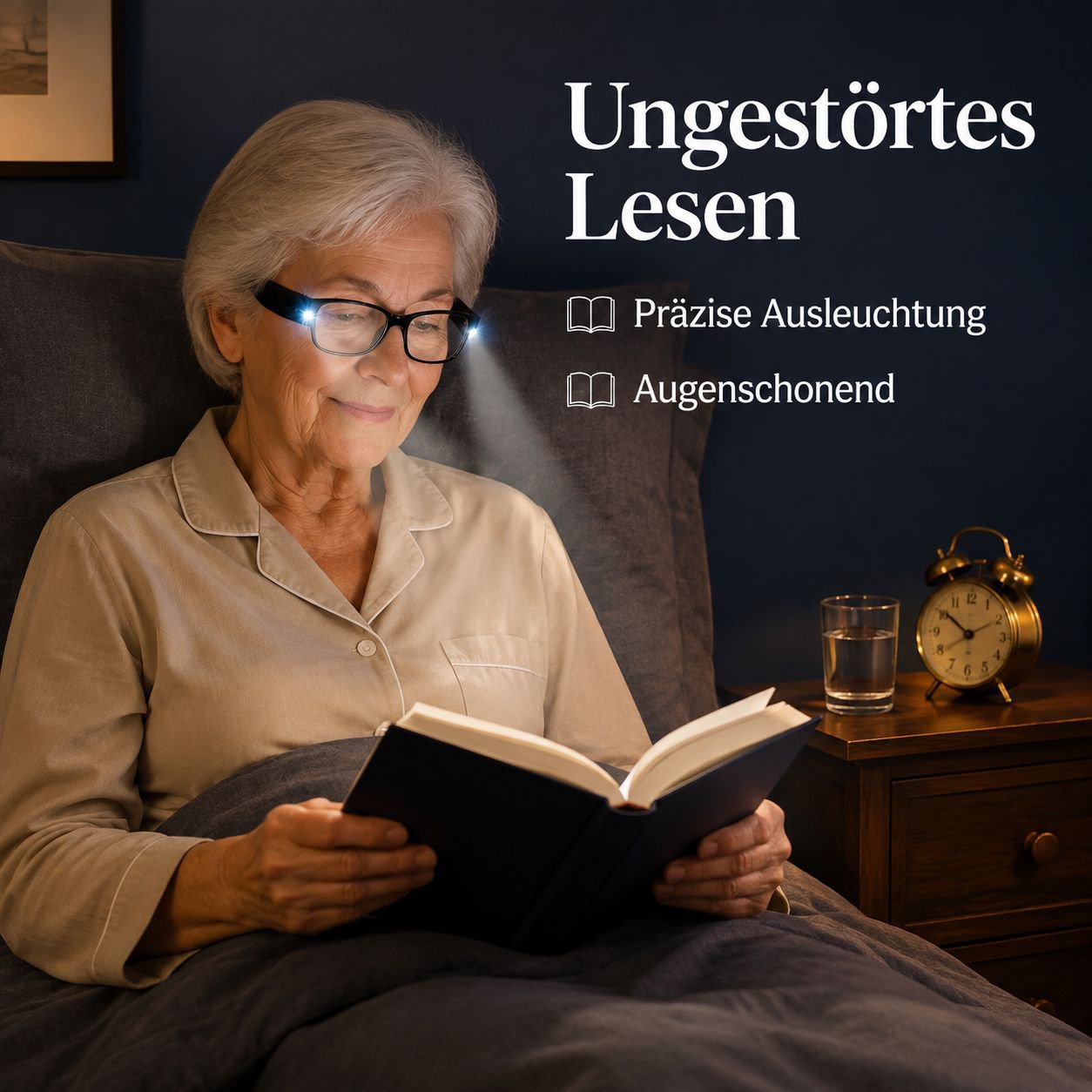 Nachtsicht-Lesebrille mit hoher Auflösung und integrierter Beleuchtung