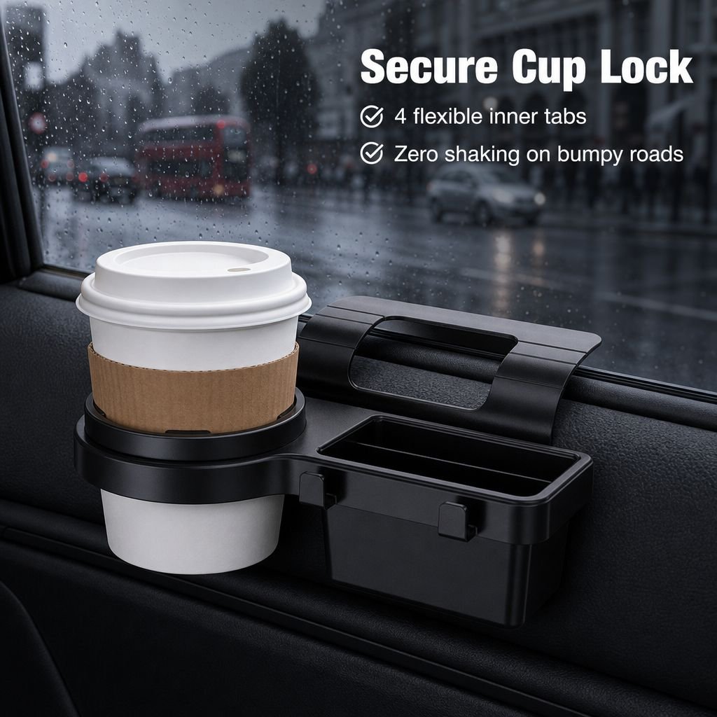 Car Window Hanging Storage Rack, Car Cup and Phone Organizer