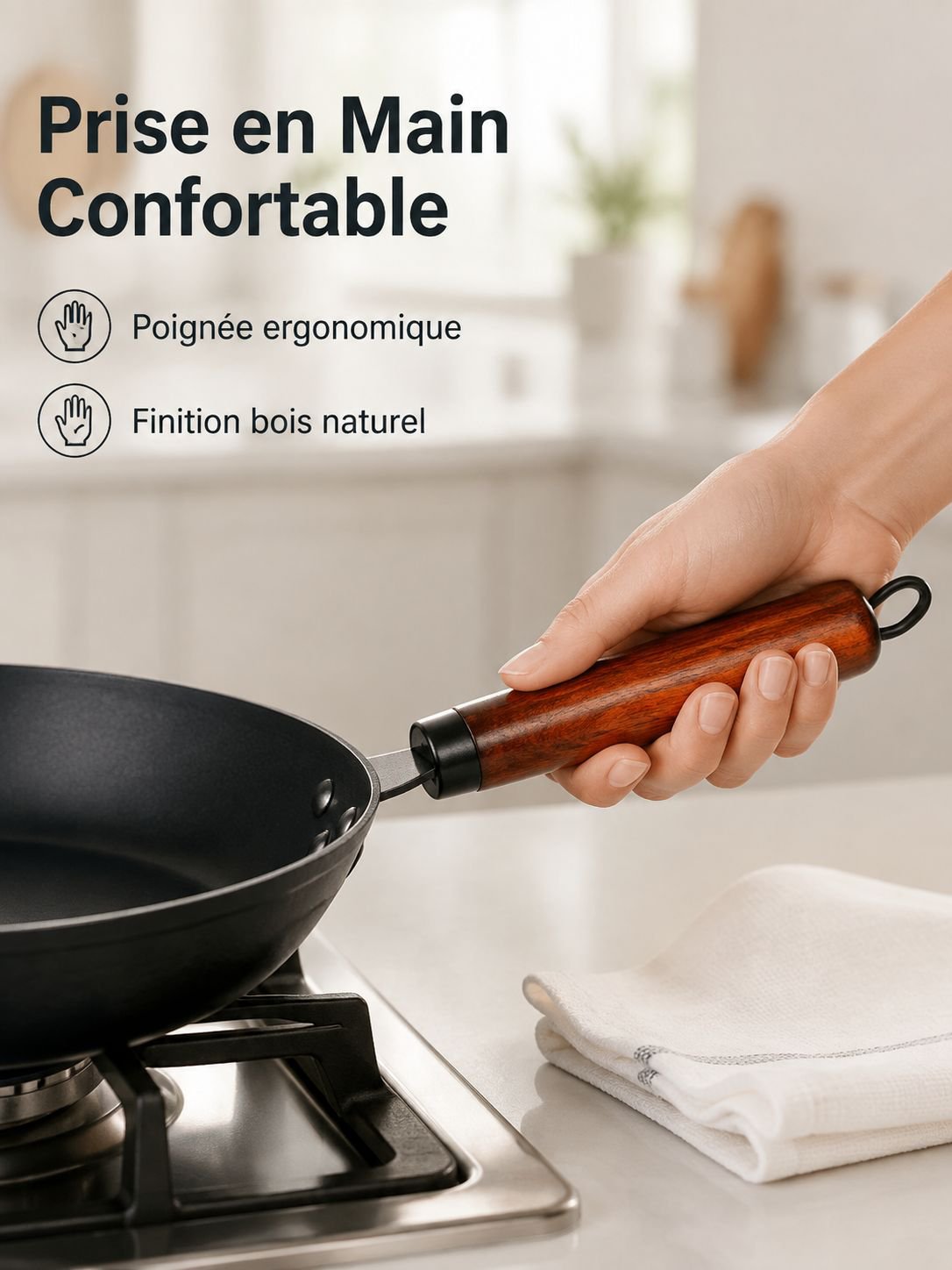 Poêle à frire antiadhésive à fond plat