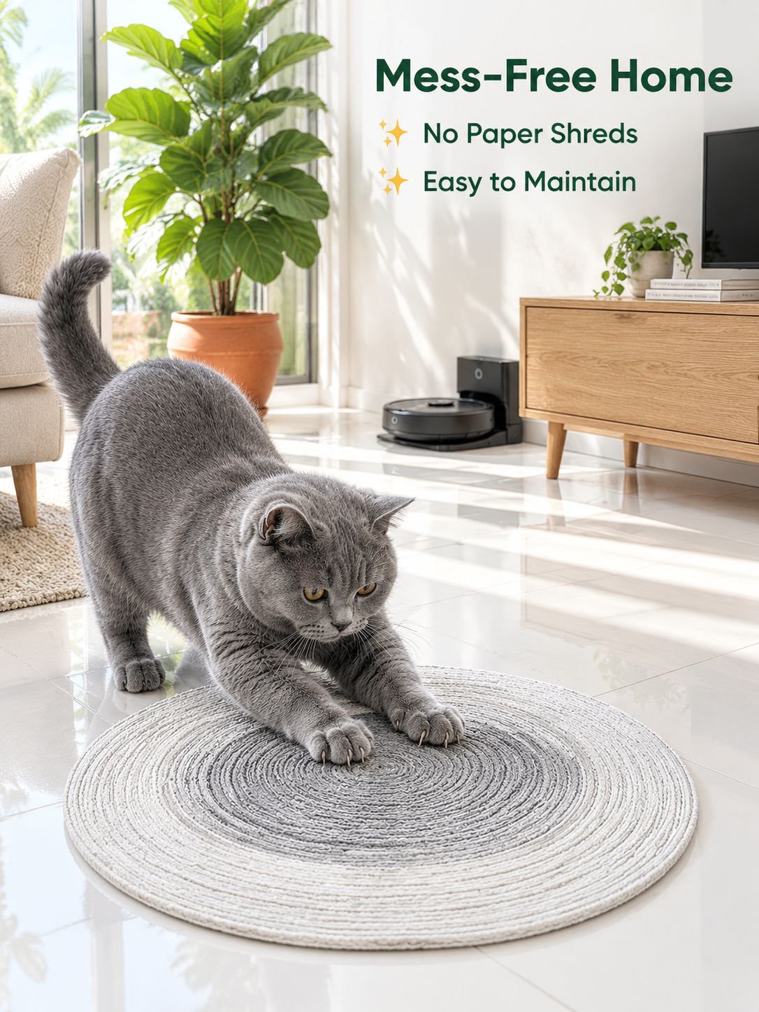 Woven ramie cat scratching mat