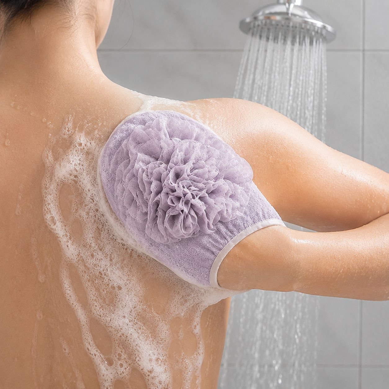 JMY foaming sponge creating rich lather under water
