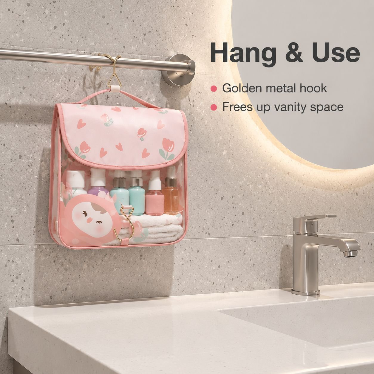Women's Transparent Waterproof Large Makeup Storage Bag